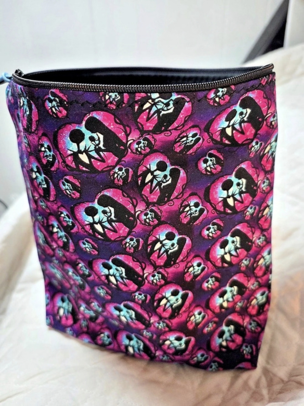 NBC Print Cosmetic Pouch in Pink & Purple New HANDMADE